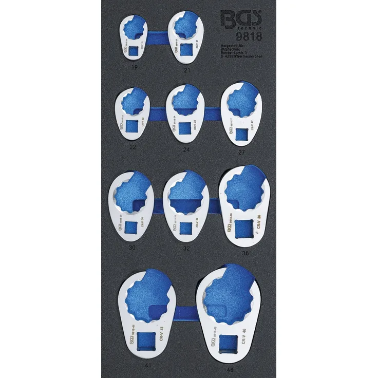 BGS Werkstattwageneinlage 1-3: Hahnenfußschlüssel-Satz • 10 mm - 12,5 mm (1-2...