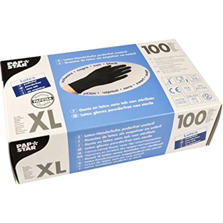 Handschuhe Latex Puderfrei schwarz Größe L 100 Stück