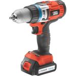 Black+Decker Hochleistungs Akku-Bohrschrauber (14.4V, Akkubohrer mit 2-Gang Getriebe, Li-Ionen Akku, im Koffer, gummierte Grifffläche, Softgriff, LED Arbeitsleuchte, Auto-Arretierung) EGBHP146K