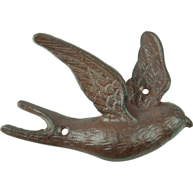 Esschert Design Haken Fliegender Vogel, aus dem Material Gusseisen, 14,6 x 5,1 x 9,9 cm