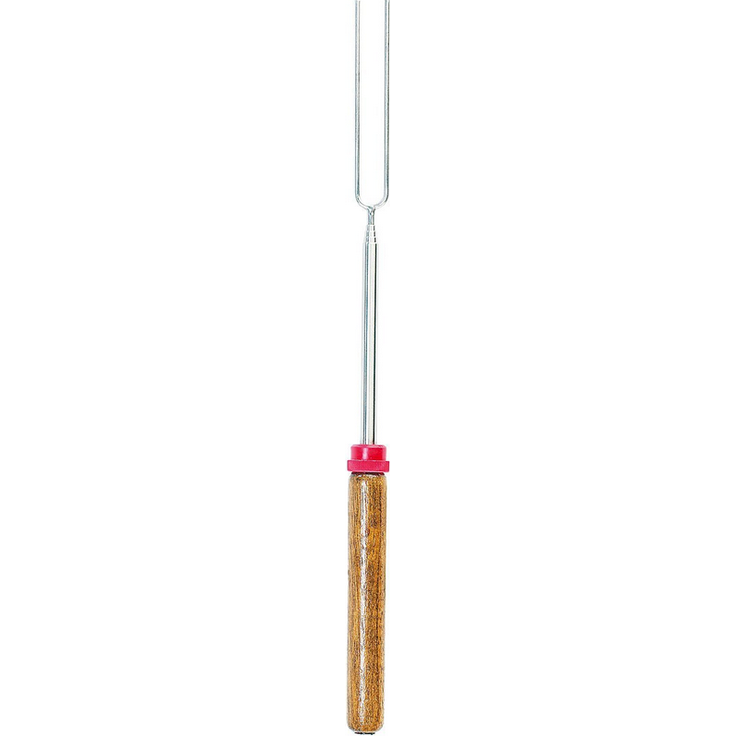 infactory Teleskop Grillspieß, Edelstahl, Holz, 90 cm
