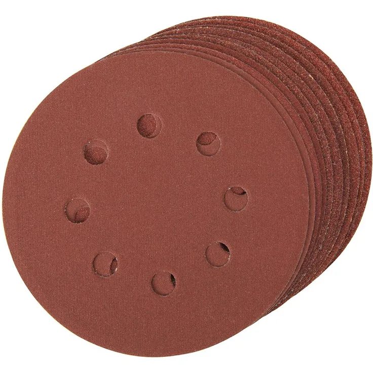 Silverline 479349 Klettschleifscheiben, gelocht, 125 mm, 10-tlg. Satz 4 x 60er, 2 x 80er, 120er, 240er Körnung