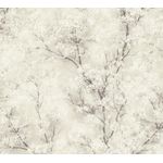 Livingwalls Vliestapete New Walls Tapete Cosy & Relax mit Kirschblüten 10,05 m x 0,53 m weiß creme grau Made in Germany 374202 37420-2