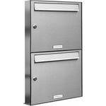 2er Edelstahl Briefkasten Anlage 2 Fach Wandbriefkasten Postkasten Ausführung 3