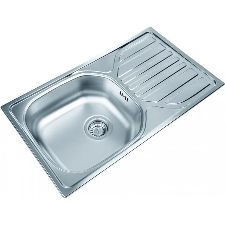 Edelstahlspüle 76cm x 43,5cm mit Ablage Spüle, Einbauspüle, Waschbecken, Küchenspüle