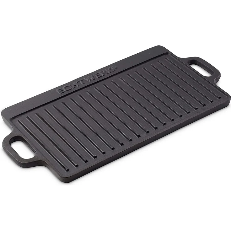 Echtwerk 7-teiliges Dutch Oven Set aus Gusseisen in Holzkiste, Kochtopf-Set aus verschiedenen Größen mit Kochtopf, Stieltopf, Grillplatte, Pfanne, Deckelheber und Untersetzer zum Kochen und Braten – Bild 2