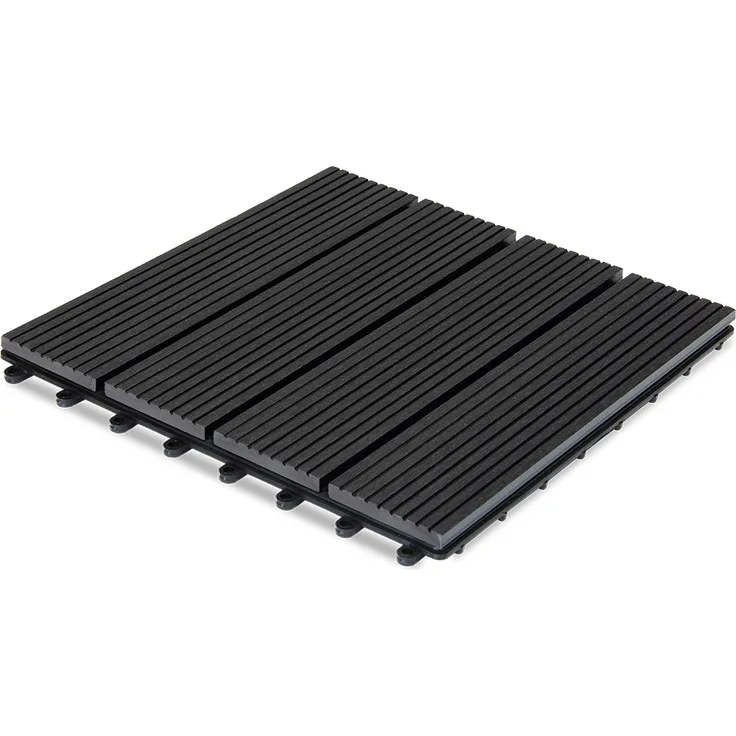 WPC Fliesen Terrassenfliesen Holzfliesen 30x30cm Balkon Terrasse Pool Garten Klassik anthrazit 4250525376487