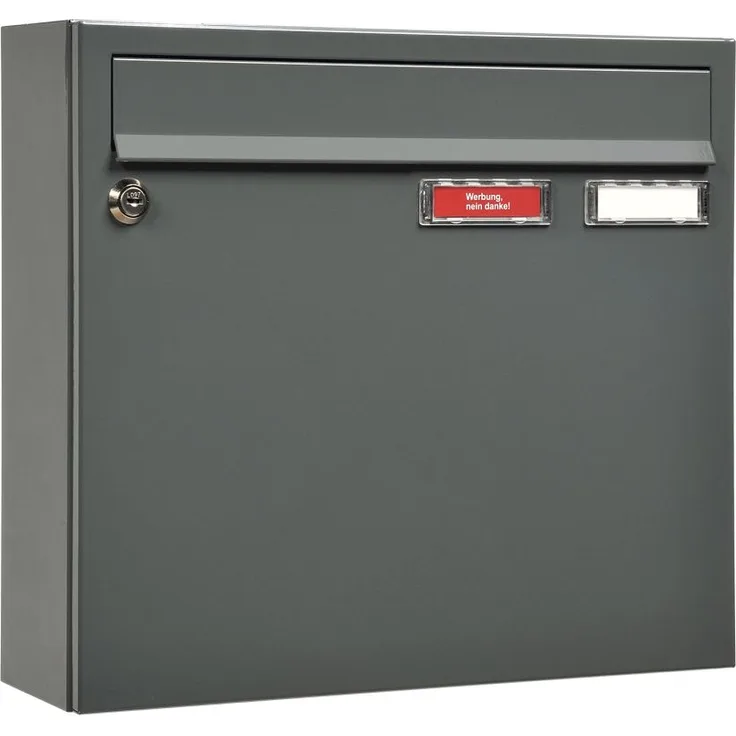 MEFA Briefkasten Sonate 132 mit Namensschild (Farbe weiß, Postkasten mit Schloss, Größe 330x370x108 mm) 132110