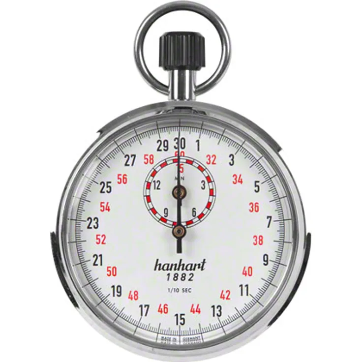 ORIGINAL Hanhart Kronenstopper Stoppuhr Stopuhr Stop Uhr 1-10 Sek. Einteilung