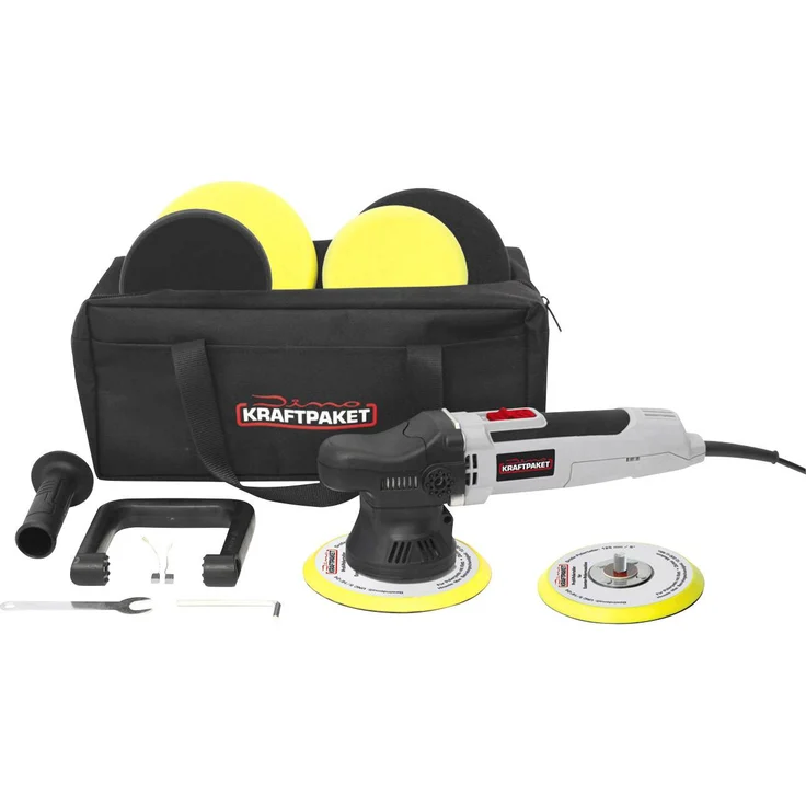 DINO KRAFTPAKET Exzenterpoliermaschine, 230V, 650W, 1600 - 6400 U-min, 125-150mm, 9mm Hub – Bild 1
