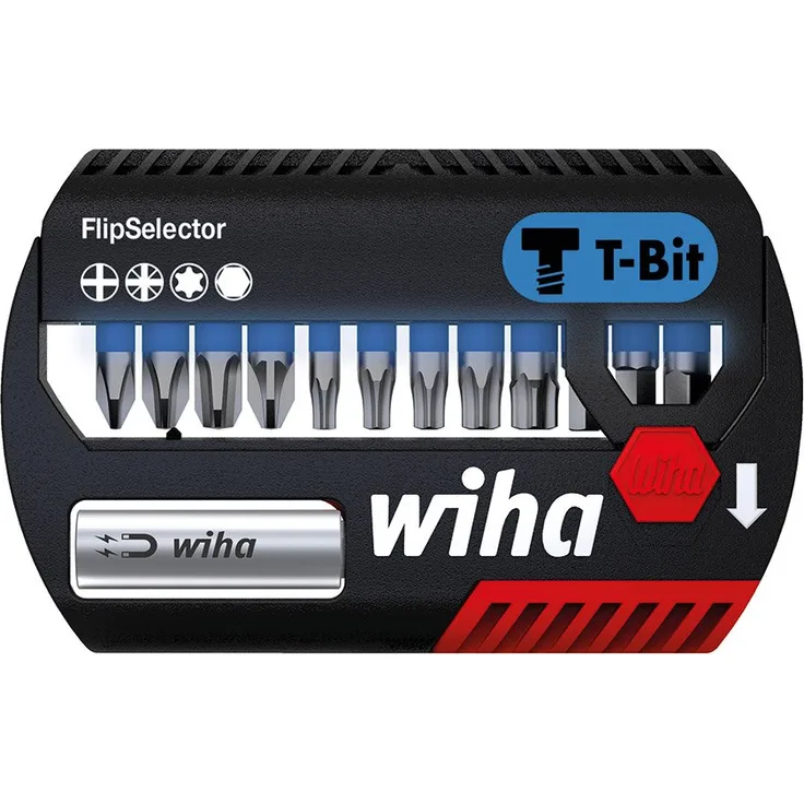 Wiha Bits, FlipSelector T-Bit, PH-PZ-Torx-Sechskant, 25 mm , für das Verschrauben von Schrauben in T-Form