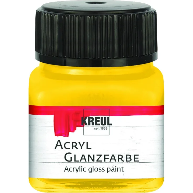 Kreul Acryl Glanzfarbe sonnengelb, 20 ml