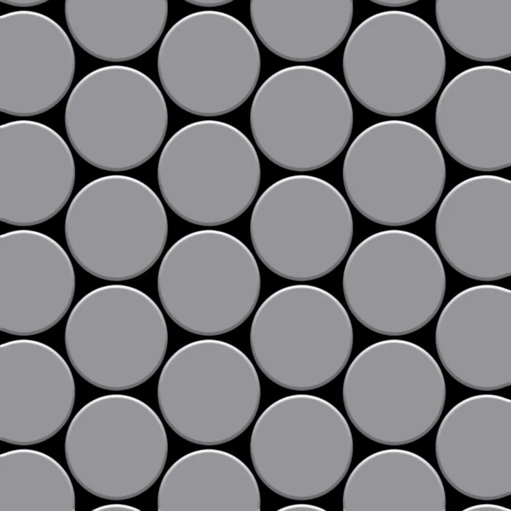 Mosaik Fliese massiv Metall Edelstahl matt in grau 1,6mm stark ALLOY Medallion-S-S-MA 0,73 m2