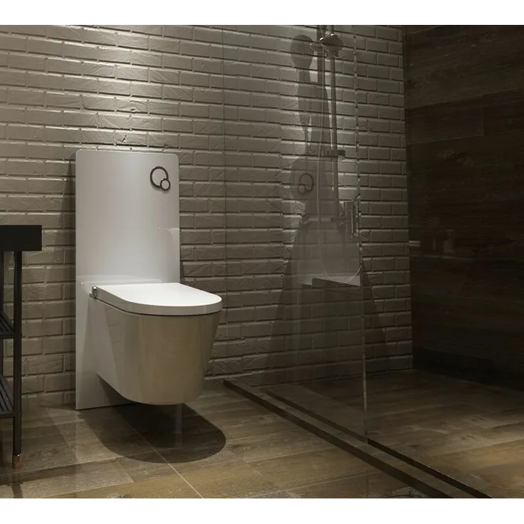 Sanitärmodul für Wand-WC (Weißglas) - Weiß