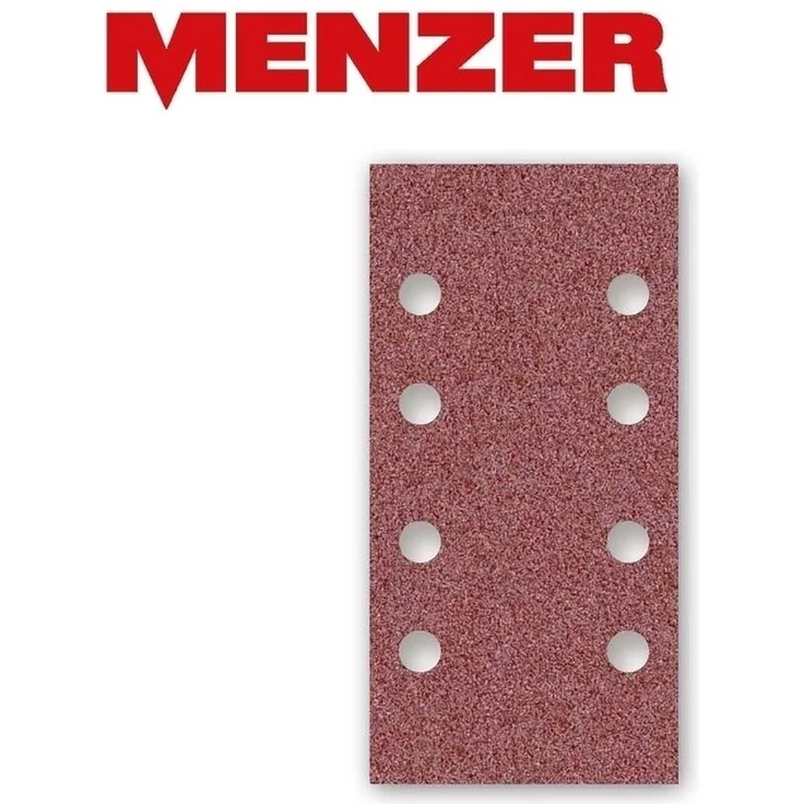 50 MENZER Klett-Schleifbögen f. Schwingschleifer, 180 x 93 mm - 8-Loch - K100 - Normalkorund