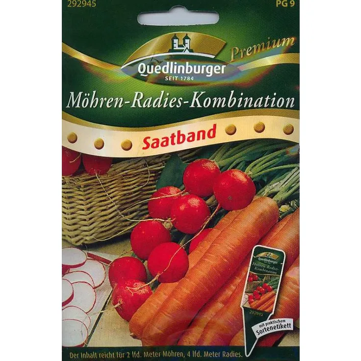 QUEDLINBURGER Saatband Möhren-Radies-Kombination