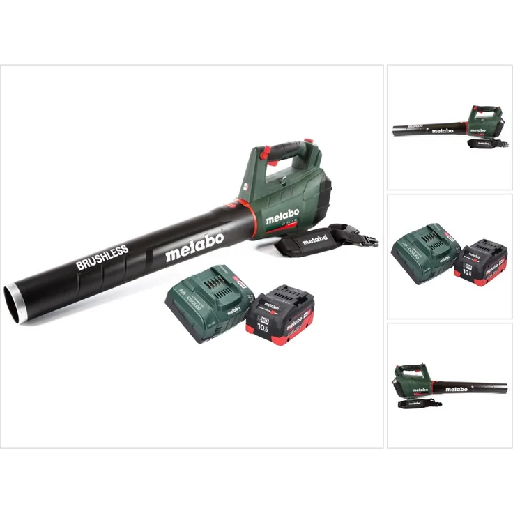 Metabo LB 18 LTX BL Akku Laubbläser 18 V Brushless plus 1x Akku 10,0 Ah plus Ladegerät mit Tragegurt