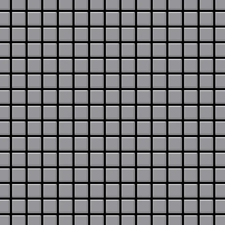 Mosaik Fliese massiv Metall Edelstahl matt in grau 1,6mm stark ALLOY Mosaic-S-S-MA 1,04 m2