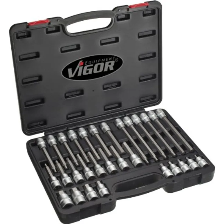 Vigor V1919 Innensechskant-Schraubendreher-Einsatz Sortiment, 12.5 mm (1-2 Zoll) 30-teilig
