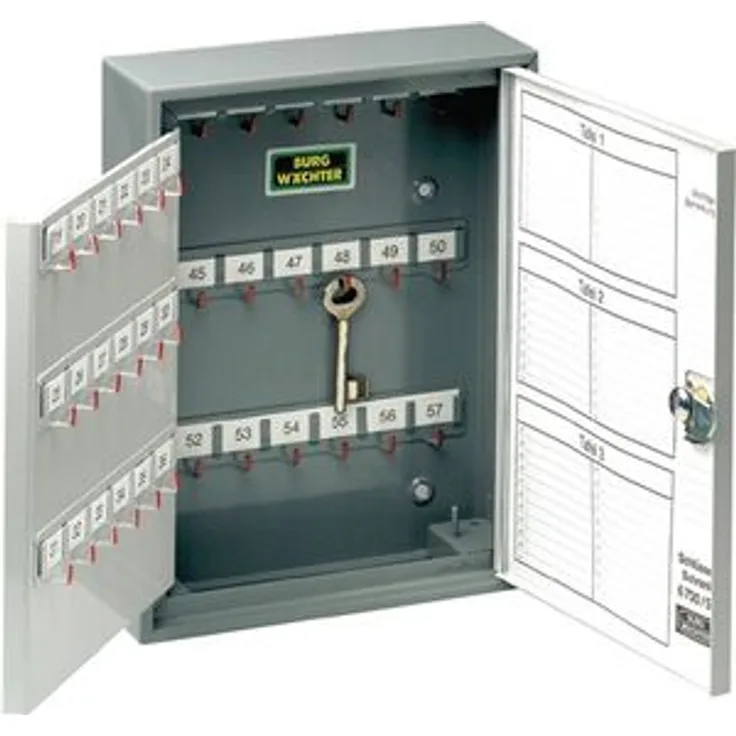 BURG-WÄCHTER 6700-108 R Wand-Schlüsselschrank, 108 Haken, Stahlblech, Dunkelgrau-Hellgrau