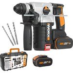 WORX WX380 Akku BohrhammerBürstenloses 20V Werkzeug zum Bohren Ladegerät & Koffer Hammerbohren & Mei