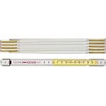 BMI 984914300WG Meterstab - Zollstock 9143WG 3 m langer Zollstab aus Buchenholz mit 10 Gliedern, verdeckte Nieten, vermessingte Stahlfedern Länge: 3 Meter, Breite: 1,6 mm, Farbe: Weiß - Gelbe