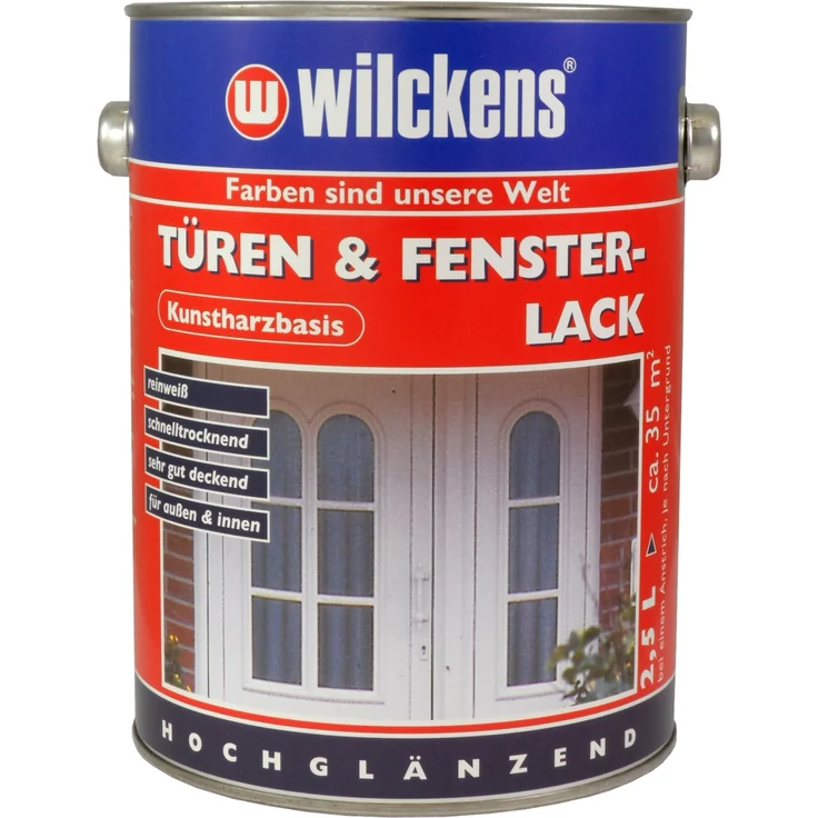 Wilckens - Wilckens Türen u. Fensterlack weiß hochglänzend Türenlack Türfarbe Fensterfarbe - weiß – Bild 1