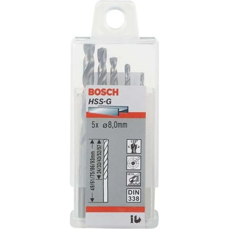 Bosch Professional Metallbohrer HSS-G geschliffen (5 Stück, Ø 9 mm)