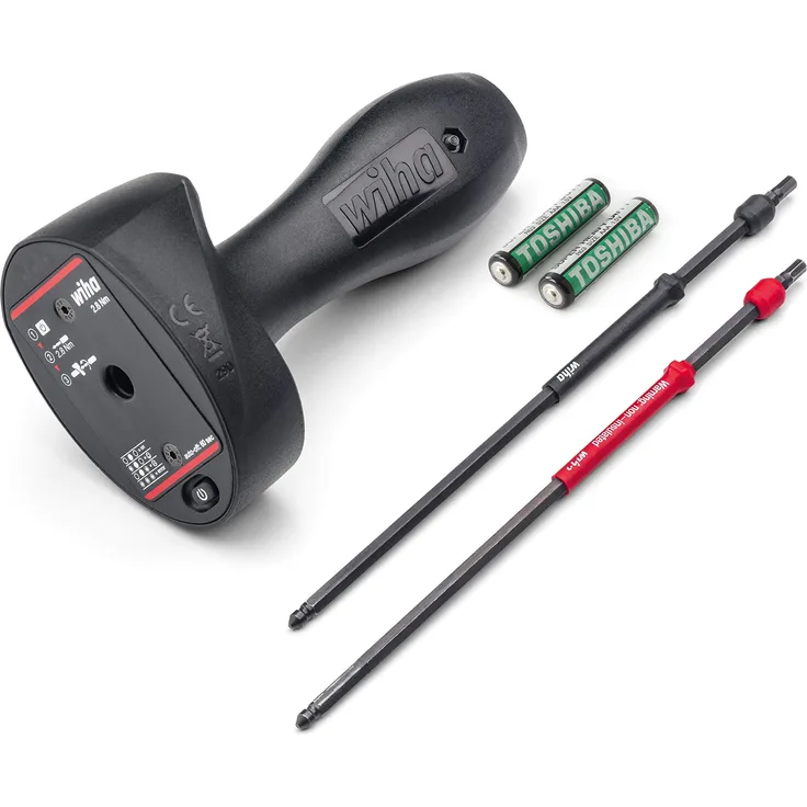 Wiha Drehmoment Testgerät Torque QuickCheck (42086), 3 tlg., mit Adapterklingen und Batterien, mobiler Schnelltester Drehmomentwerkzeug, Tester für Drehmomentwerte