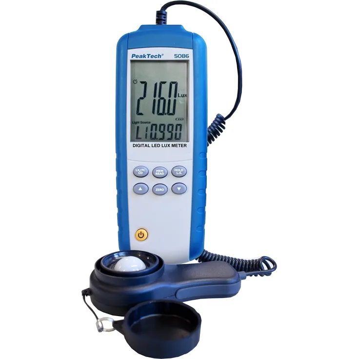 PeakTech 5086 - Digital-Luxmessgerät, 40-400-4000-40000-400000 Lux