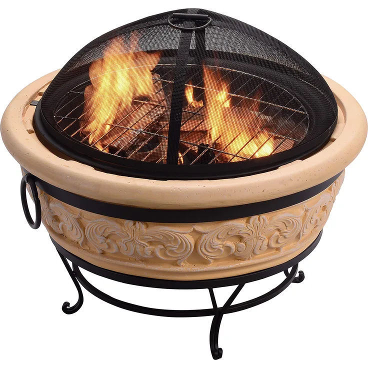 Peaktop HR26303AA-S Holz-Feuerstellen, Sand, 69x69x57,9
