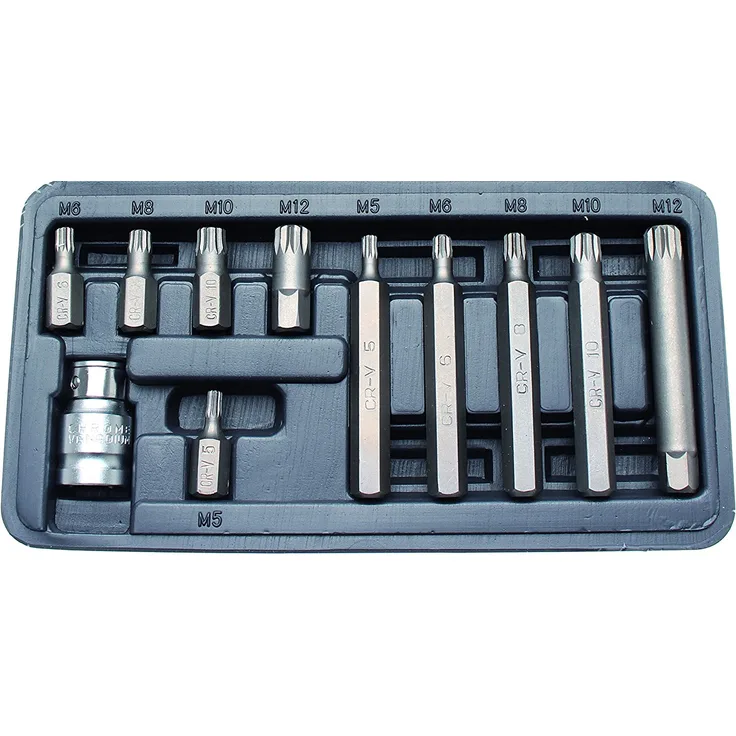 Kraftmann 5030 | Bit-Satz | Antrieb Außensechskant 10 mm (3-8'') | Innenvielzahn (für XZN) | 11-tlg.