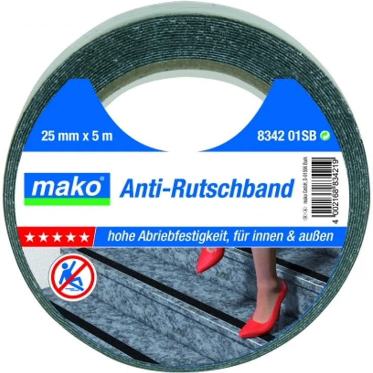 Mako PREMIUM Anti Rutschband 25mm x 5m schwarz selbstklebend Nr.834201