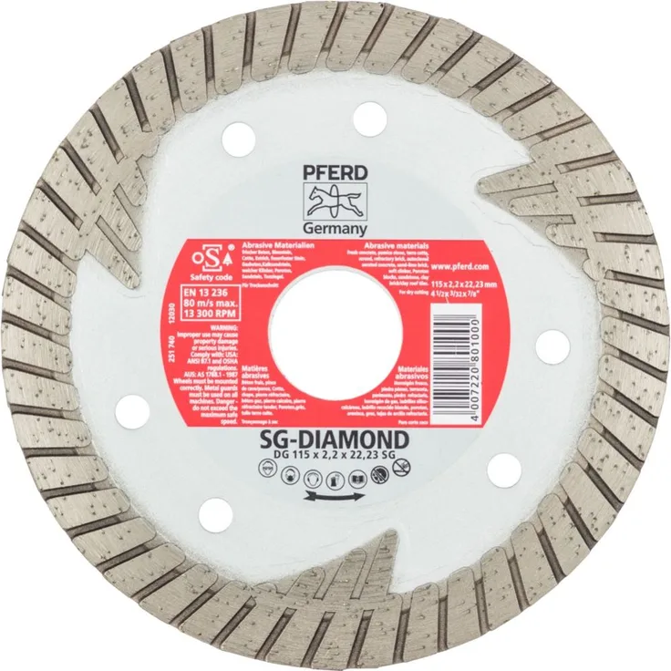 Pferd 68000021 Diamant-Trennscheibe DG 115x2,4x22,23 SG