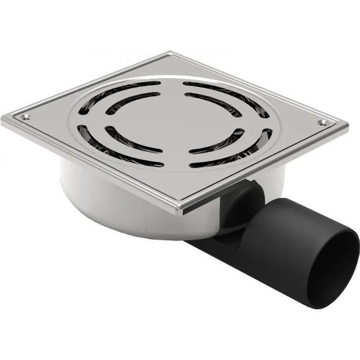 MERT Bodenablauf einteilig für ebenerdige Dusche Edelstahl 150 x 150 mm verschraubbar