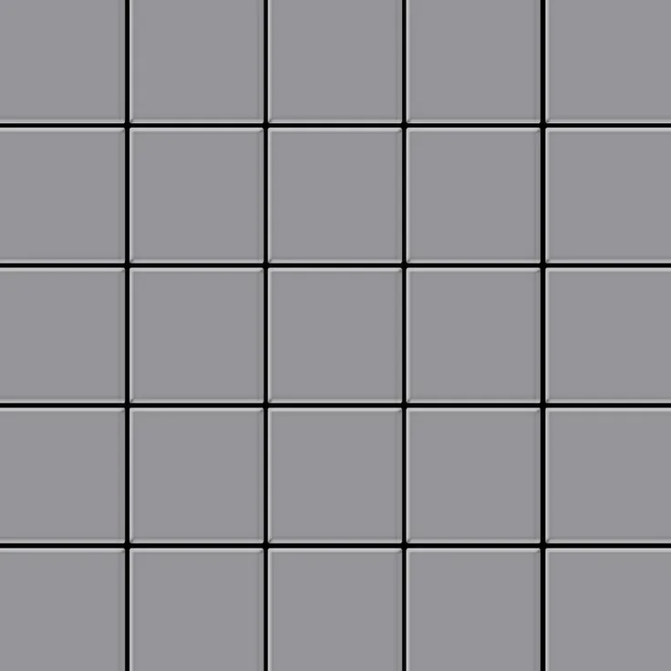 Mosaik Fliese massiv Metall Edelstahl matt in grau 1,6mm stark ALLOY Century-S-S-MA 0,5 m2