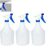 Sprühflasche Pflanzen, 3er Set, einstellbare Düse, 1 Liter, mit Skala, Kunststoff, Blumensprüher, weiß-blau