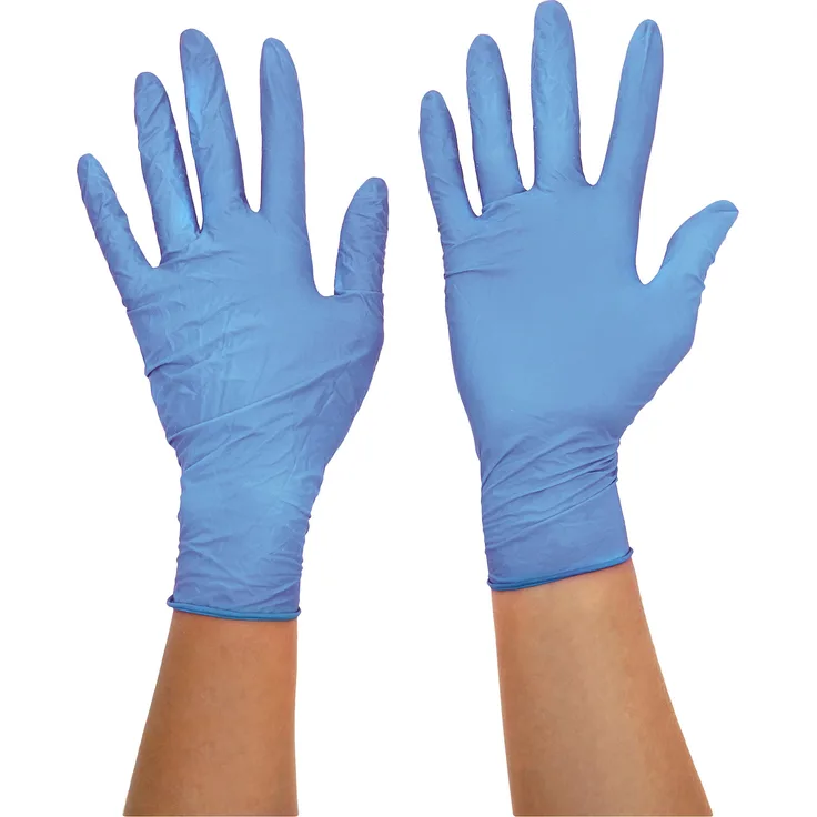 Ansell TouchNTuff 92-670 Nitril Handschuhe, Chemikalien- und Flüssigkeitsschutz, Hellblau, Größe 8.5-9 (100 Handschuhe pro Spender)