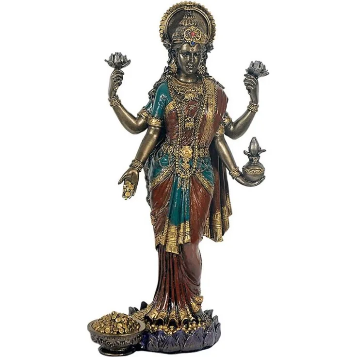Dekofigur bronziert - Modell Buddha Lakshmi - Bronzefigur Figur Deko Wohndeko -