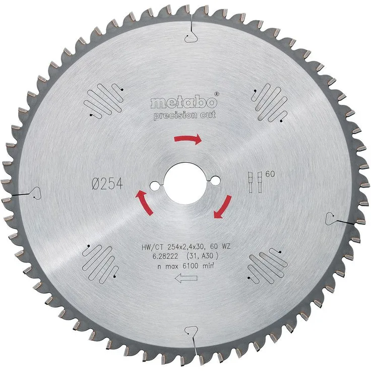 Metabo Sägeblatt precision cut wood - professional, 165x2,2/1,4x20 Z42 WZ 15° - 628291000
