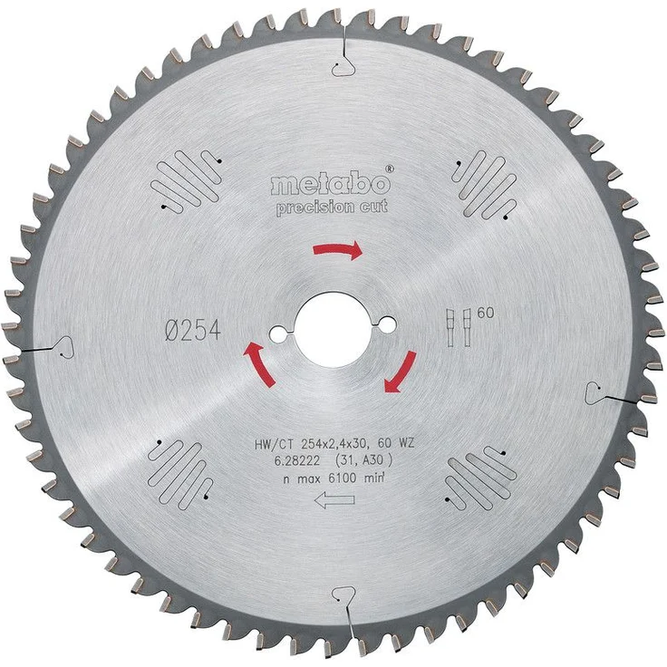 Metabo Sägeblatt precision cut wood - professional, 165x2,2/1,4x20 Z42 WZ 15° - 628291000