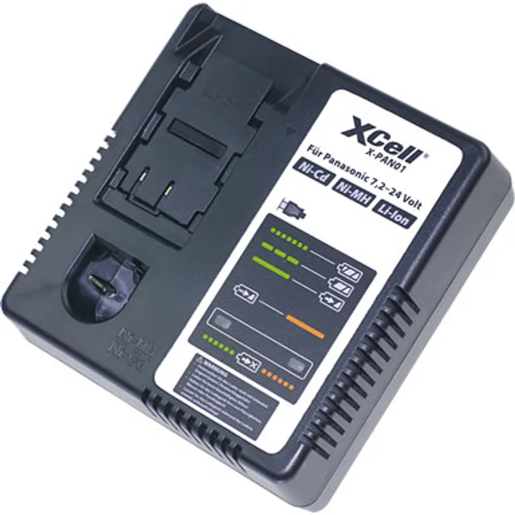 XCell - Ersatzladegerät für Panasonic 7,2 Volt - 24 Volt Ni-CD / Ni-MH / Li-Ion Akkus