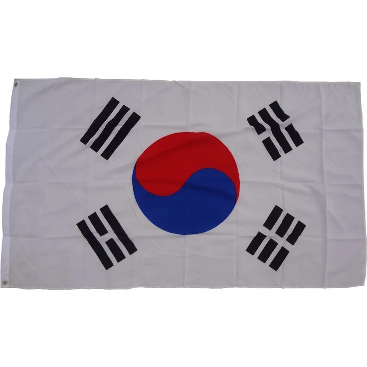 Flagge Fahne Südkorea 250 x 150 cm mit 3 Ösen 100g/m² Stoffgewicht Hissflagge Hissen