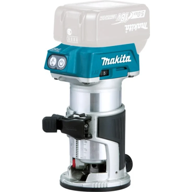Makita Akku-Multifunktionsfräse DRT50Z, 18Volt Fräsmaschine, blau-silber, ohne Akku und Ladegerät – Bild 3