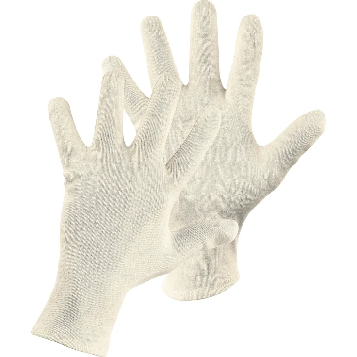 Jah 2210 Baumwollhandschuh 12 Paar oekotex mittelschwer natur fusselarm Gr. 8