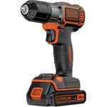 Black+Decker Autosense Akku-Bohrschrauber (Akkubohrer mit Autoselect-Technologie und LED-Arbeitslicht zum Bohren in Holz und Metall und zum Schrauben 1 x Akkuschrauber Li-Ion 18 V + 2 Akkus) ASD18KB