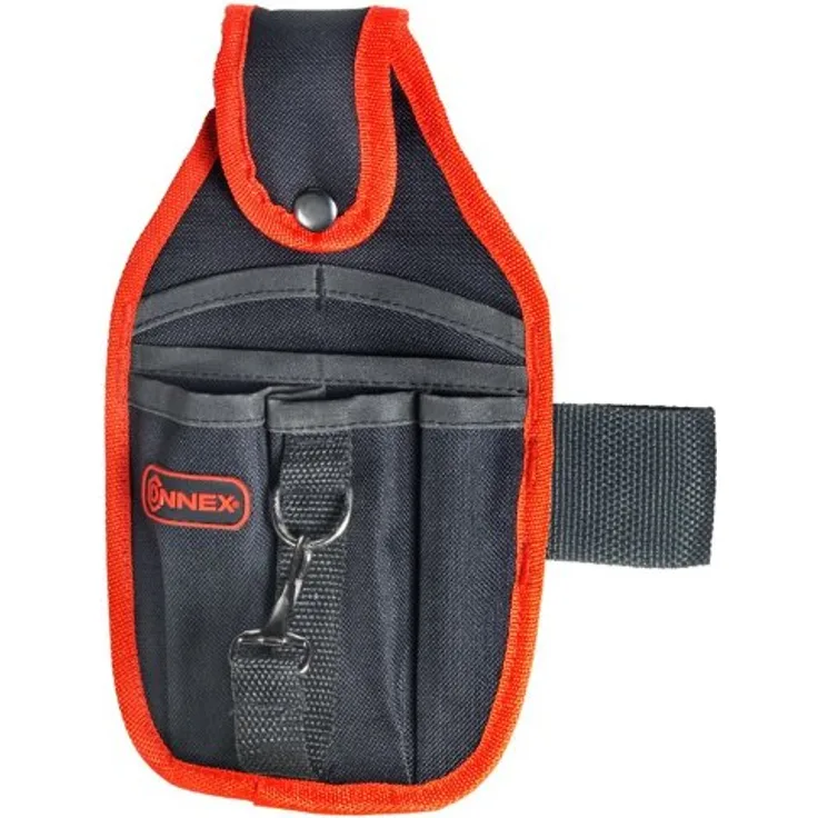 Connex Werkzeugtasche - 6 Fächer - Inkl. Hammerhalter & Universalhalter - Mit Gürtelschlaufe - Aus Polyester - Pflegeleicht-Werkzeugtasche für den Gürtel-Werkzeuggürtel-Gürteltasche - COX952052
