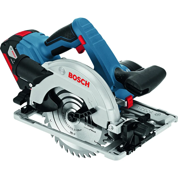 Bosch Professional GKS 18V-57 G Akku-Kreissäge, mit 2 x 18 V 5,0 Ah Akku, Schnitttiefe: 57 mm (bei 90°), L-Boxx, 06016A2100 – Bild 1