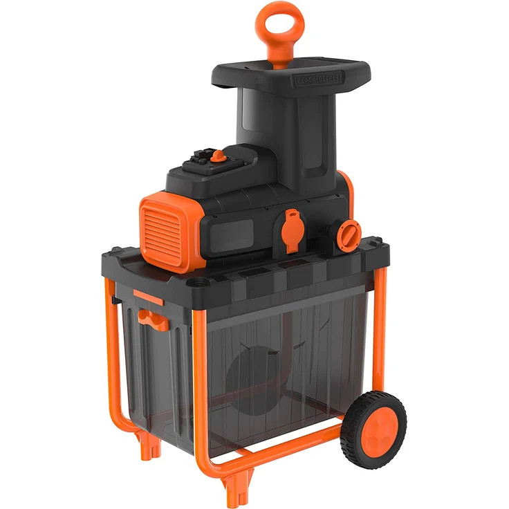 Black und Decker BEGAS5800 ElektroHäcksler Leistung 2 800 Watt Häckselsystem Messer Materialstärke 4 5 cm Fangkorbvolumen 45 l – Bild 1