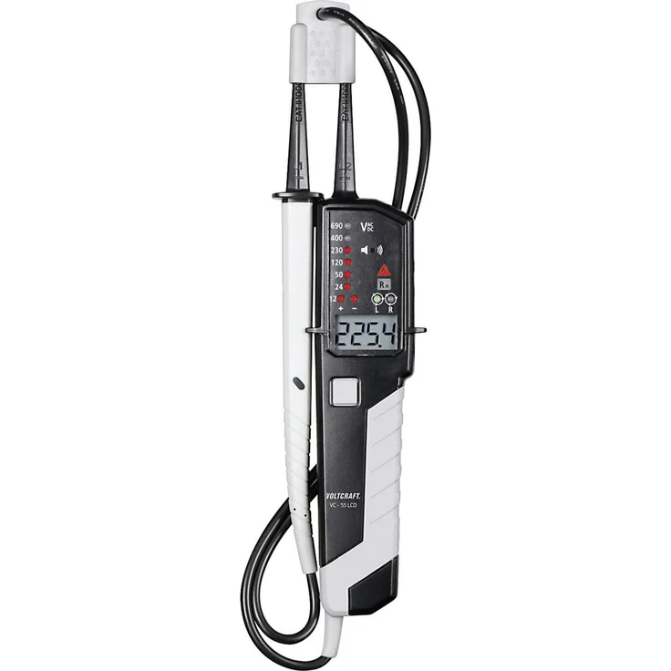 VOLTCRAFT VC 55LCD Zweipoliger Spannungsprüfer CAT III 1000 V, CAT IV 600V Akustik, LCD, LED – Bild 1